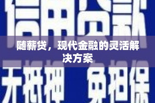 上街随薪贷，现代金融的灵活解决方案