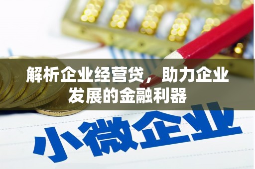 上街解析企业经营贷，助力企业发展的金融利器