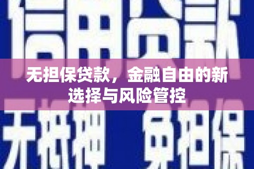 上街无担保贷款，金融自由的新选择与风险管控