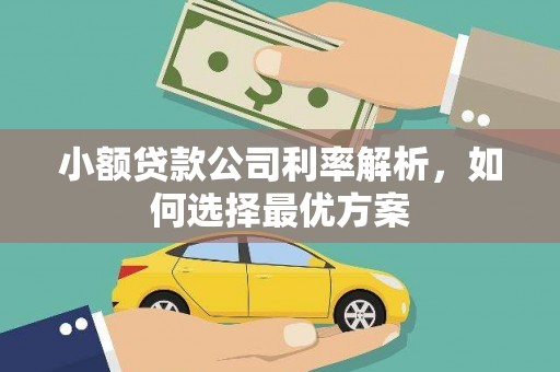 上街小额贷款公司利率解析，如何选择最优方案