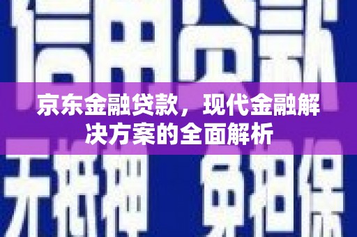 上街京东金融贷款，现代金融解决方案的全面解析