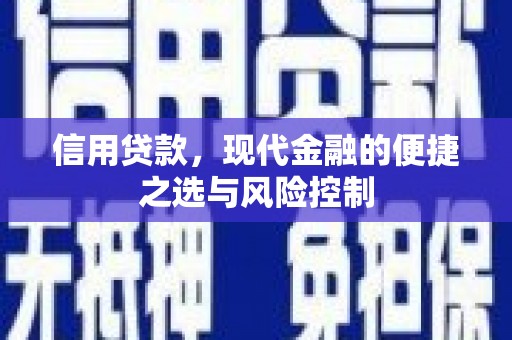 上街信用贷款，现代金融的便捷之选与风险控制