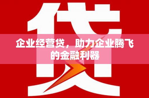 上街企业经营贷，助力企业腾飞的金融利器