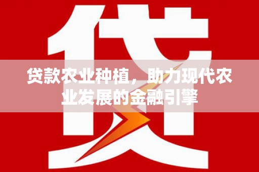 上街贷款农业种植，助力现代农业发展的金融引擎