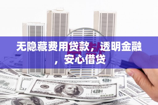 上街无隐藏费用贷款，透明金融，安心借贷