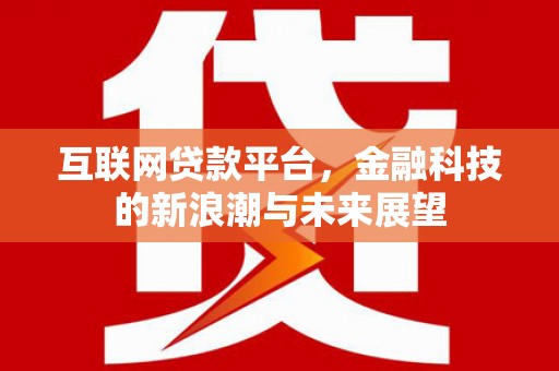 上街互联网贷款平台，金融科技的新浪潮与未来展望