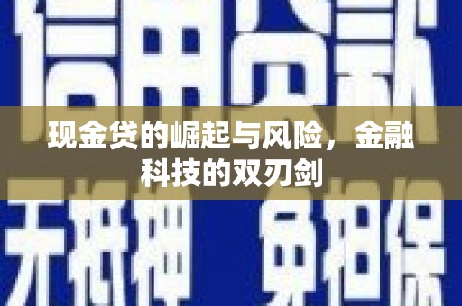 上街现金贷的崛起与风险，金融科技的双刃剑