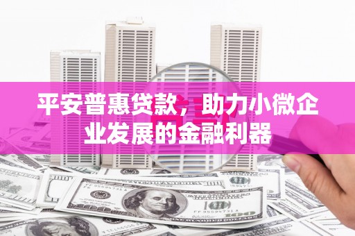 上街平安普惠贷款，助力小微企业发展的金融利器